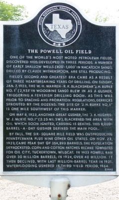 The Powell Oil Field Marker image. Click for full size.