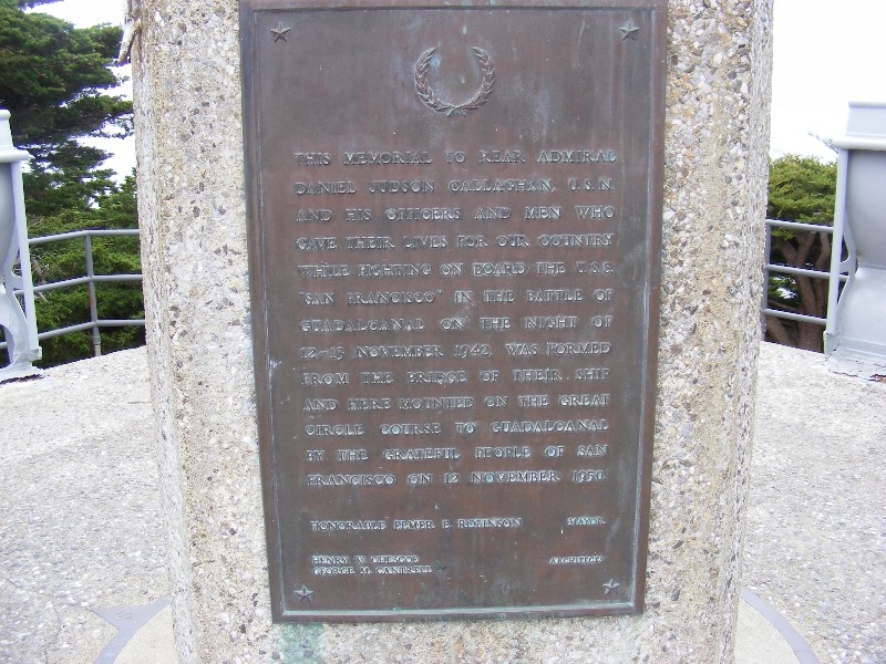 This Memorial to Rear Admiral Daniel J. Callaghan Marker