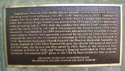 Significant Dates in Fayetteville History Marker image. Click for full size.