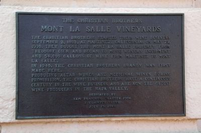 The Christian Brothers Mt. La Salle Vineyards Marker image. Click for full size.