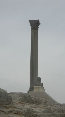 Pompey's Pillar and sphinx. image. Click for full size.