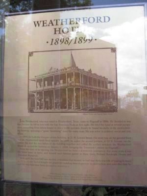 Weatherford Hotel Marker image. Click for full size.