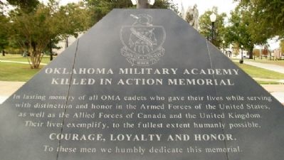 Oklahoma Military Academy KIA Memorial Dedication image. Click for full size.