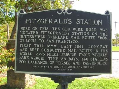 Fitzgerald's Station Marker image. Click for full size.