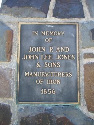 Plaque on monument at Jones Iron Works Park image. Click for full size.