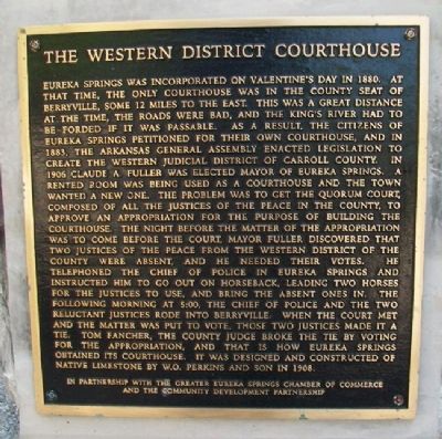 The Western District Courthouse Marker image. Click for full size.