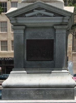 Jacksonville Confederate Monument, west face; relief plaque of a battle scene image. Click for full size.