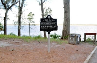 Guale Village at Seven-Mile Bend Marker image. Click for full size.