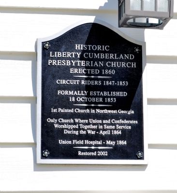 Historic Liberty Cumberland Presbyterian Church Marker. Click for full size. Historic Liberty Cumberland Presbyterian Church Marker image. Click for full size.