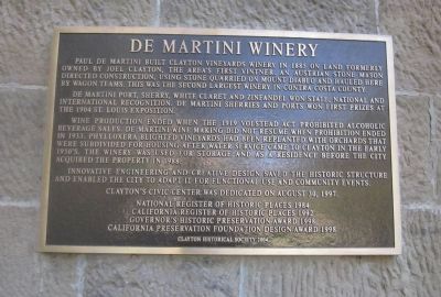 De Martini Winery Marker image. Click for full size.