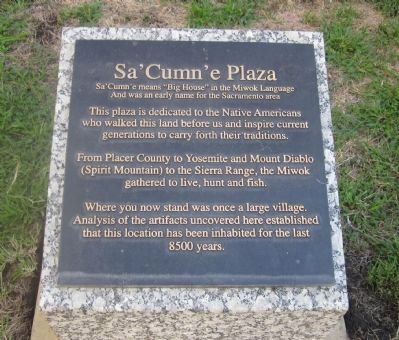 Sa’ Cumn’e Plaza Marker. Click for full size. Sa’ Cumn’e Plaza Marker image. Click for full size.