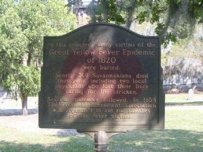 Great Yellow Fever Epidemic of 1820 Marker image. Click for full size.