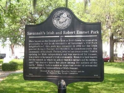 Savannah's Irish and Robert Emmet Park Marker image. Click for full size.