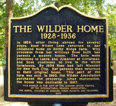 The Wilder Home Marker (Side A). Click for full size. The Wilder Home Marker (Side A) image. Click for full size.