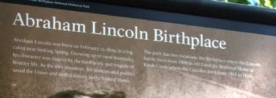 Text - - Abraham Lincoln Birthplace Marker image. Click for full size.