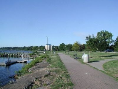 Cayuga-Seneca Canal Entrance Marker as seen facing south. Click for full size. Cayuga-Seneca Canal Entrance Marker as seen facing south image. Click for full size.