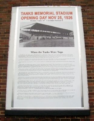 Tanks Memorial Stadium Opening Day Marker image. Click for full size.