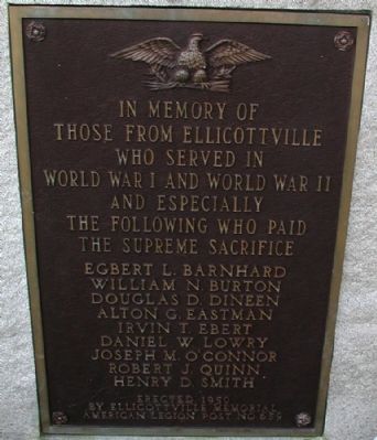 In Memory of Those From Ellicottville Marker image. Click for full size.