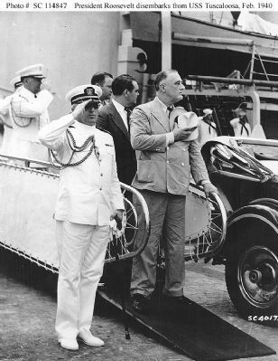 FDR and his Naval Aide, then-Capt. Daniel J. Callaghan, 1940 image. Click for full size.
