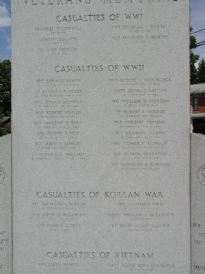 Allegany Veterans Memorial Marker - Detail image. Click for full size.