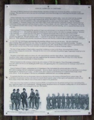 African Americans at Camp Ford Marker image. Click for full size.