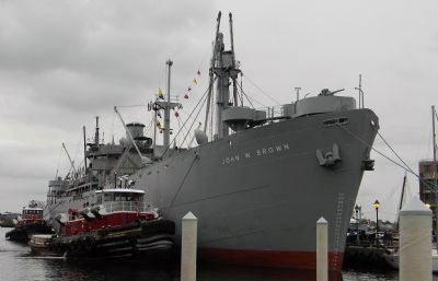 WWII Liberty Ship: S.S. <i>John W. Brown</i> at the Broadway Pier in Fells Point image. Click for full size.