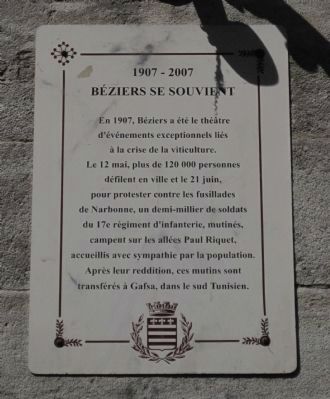 Bziers Se Souvient Marker image. Click for full size.