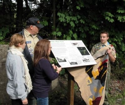 Alan Held unveils Chester marker with his family (father Robert, mother Heidi and sister Emily) image. Click for full size.