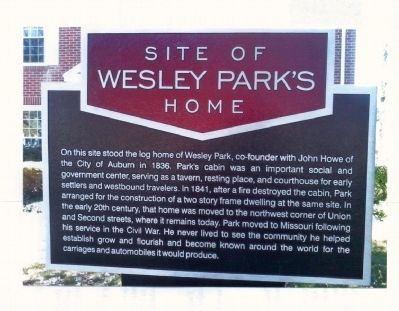 Site Of Wesley Park's Home Marker image. Click for full size.