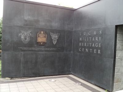 Marker at the Lucas Military Heritage Center image. Click for full size.