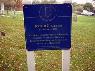 Wide View - - Hooker Cemetery Marker image. Click for full size.