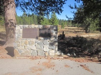 Donner Party Camp at Alder Creek Valley and Tamsen and Elizabeth Donner Markers image. Click for full size.