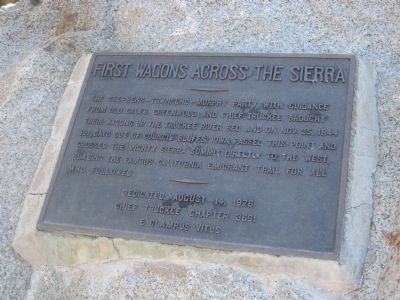 First Wagons Across the Sierras Marker image. Click for full size.