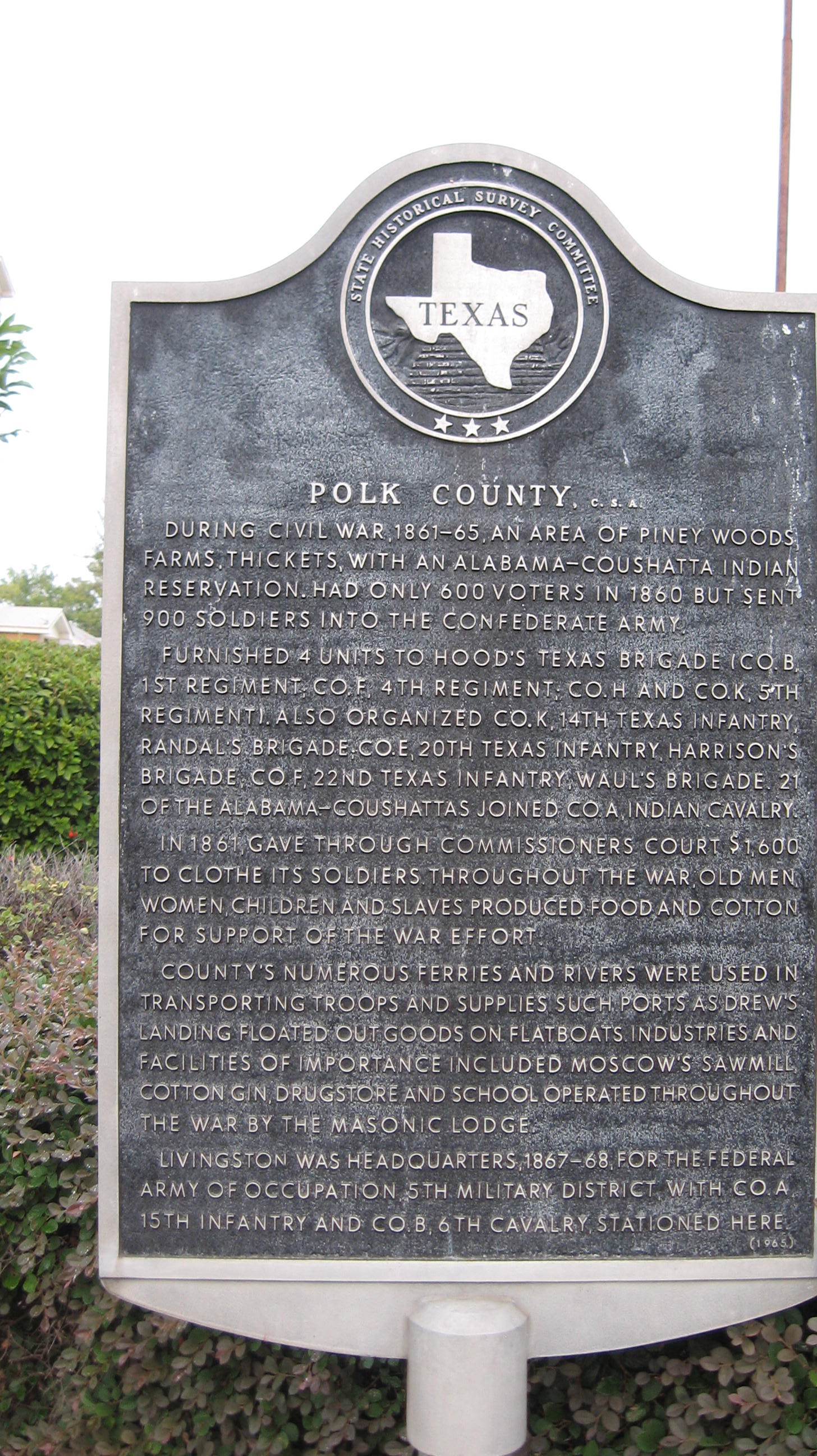 Polk County, C.S.A.. Marker
