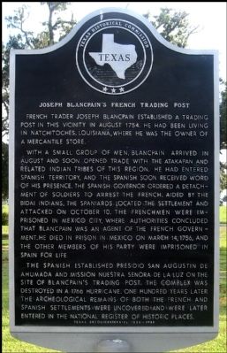 Joseph Blancpain's French Trading Post Marker image. Click for full size.