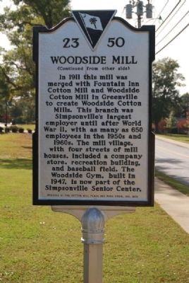 Woodside Mill Marker image. Click for full size.