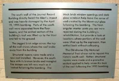 Journal Record Building South Wall Marker image. Click for full size.