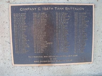 Company C 194th Tank Battalion Secondary Marker image. Click for full size.