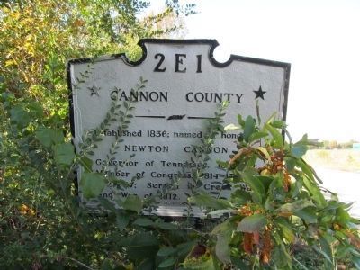 Cannon County Marker. Click for full size. Cannon County Marker image. Click for full size.
