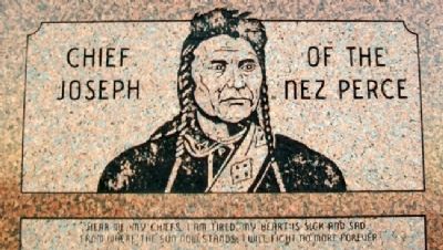 Chief Joseph of the Nez Perce Marker Detail image. Click for full size.