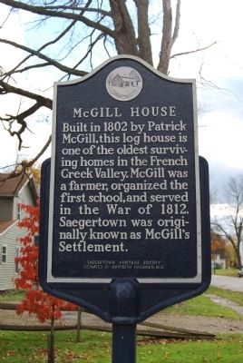 McGill House Marker image. Click for full size.