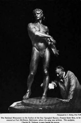 Charles Niehaus and his statue of Orpheus, from Art and Archaeology, Vol. VI, No.1, July 1917 image. Click for full size.