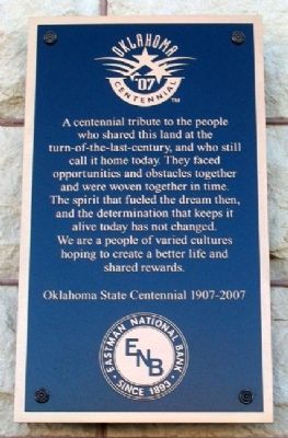 Oklahoma State Centennial 1907 - 2007 Marker image. Click for full size.
