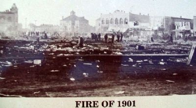 Photo of Fire of 1901 on Marker image. Click for full size.