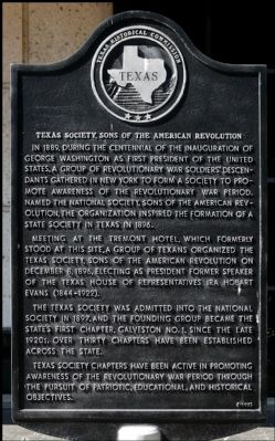 Texas Society, Sons of the American Revolution Marker image. Click for full size.