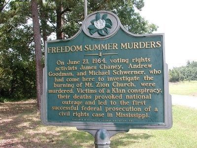 Freedom Summer Murders Marker image. Click for full size.