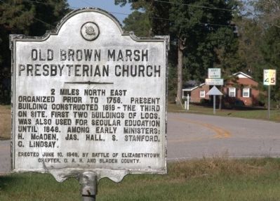 Old Brown Marsh Presbyterian Church Marker image. Click for full size.