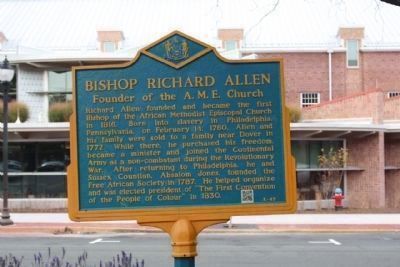 Bishop Richard Allen Marker, now sporting QR Code, lower right image. Click for full size.