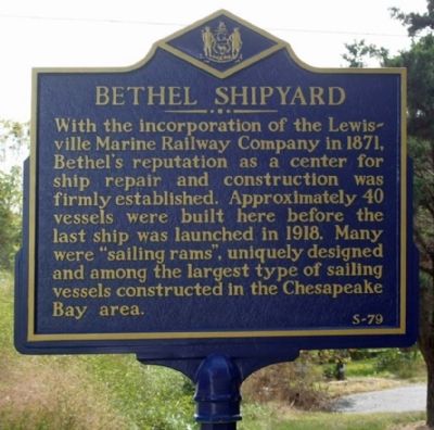 Bethel Shipyard Marker image. Click for full size.