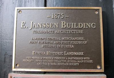 E. Janssen Building Marker image. Click for full size.